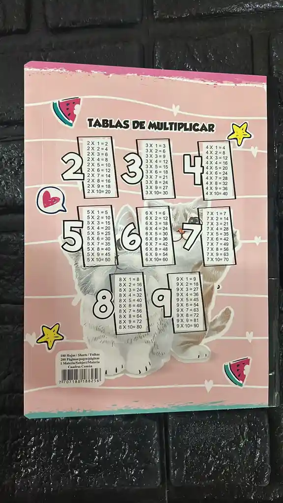 Cuaderno Cosido Cuadros 100 Hojas Dama Sencillo Cod.40361
