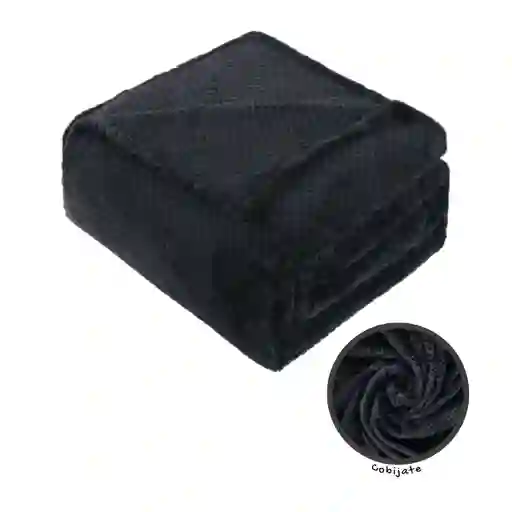 Cobija Térmica Popcorn Negra - Doble 1,80 X 2,20cm