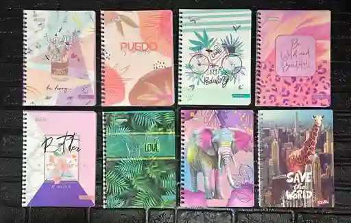 Cuaderno Argollado Grande Cuadros 100 Hojas Dama Cod.a99