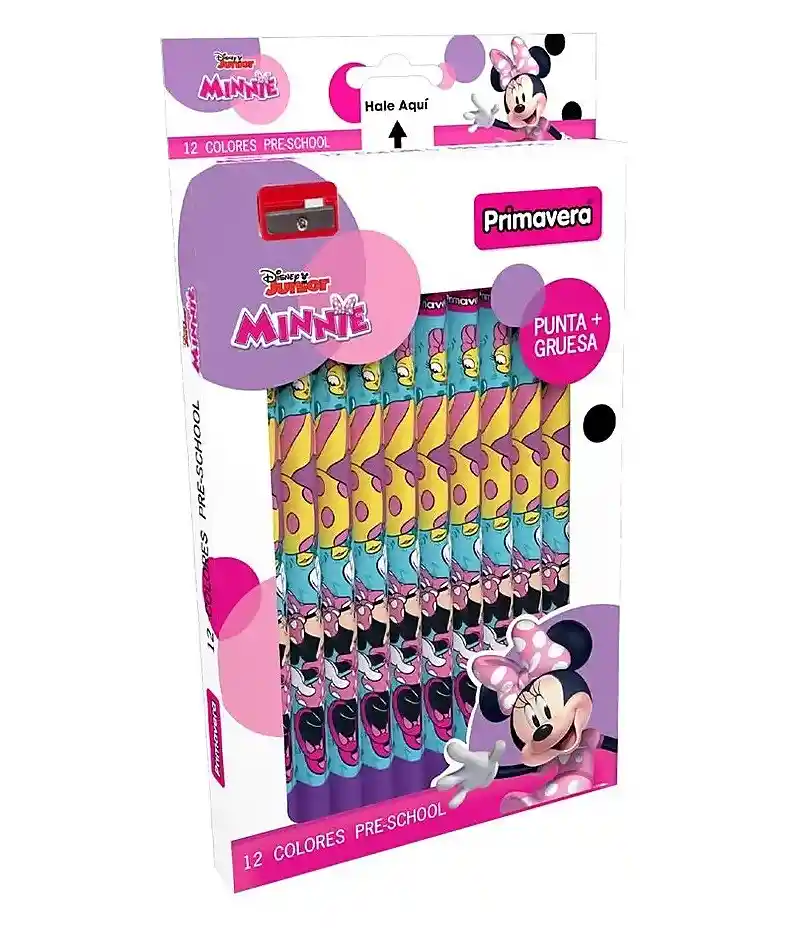 Caja De Colores Gruesos Pre-school Primavera X 12 Minnie