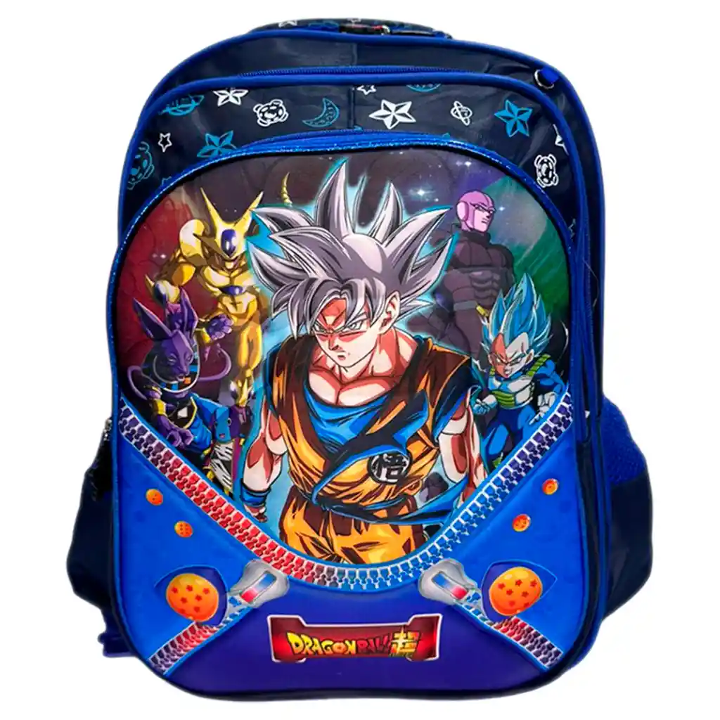 Kit X3 Maleta + Lonchera + Cartuchera Dragon Ball 3d Niño Grande