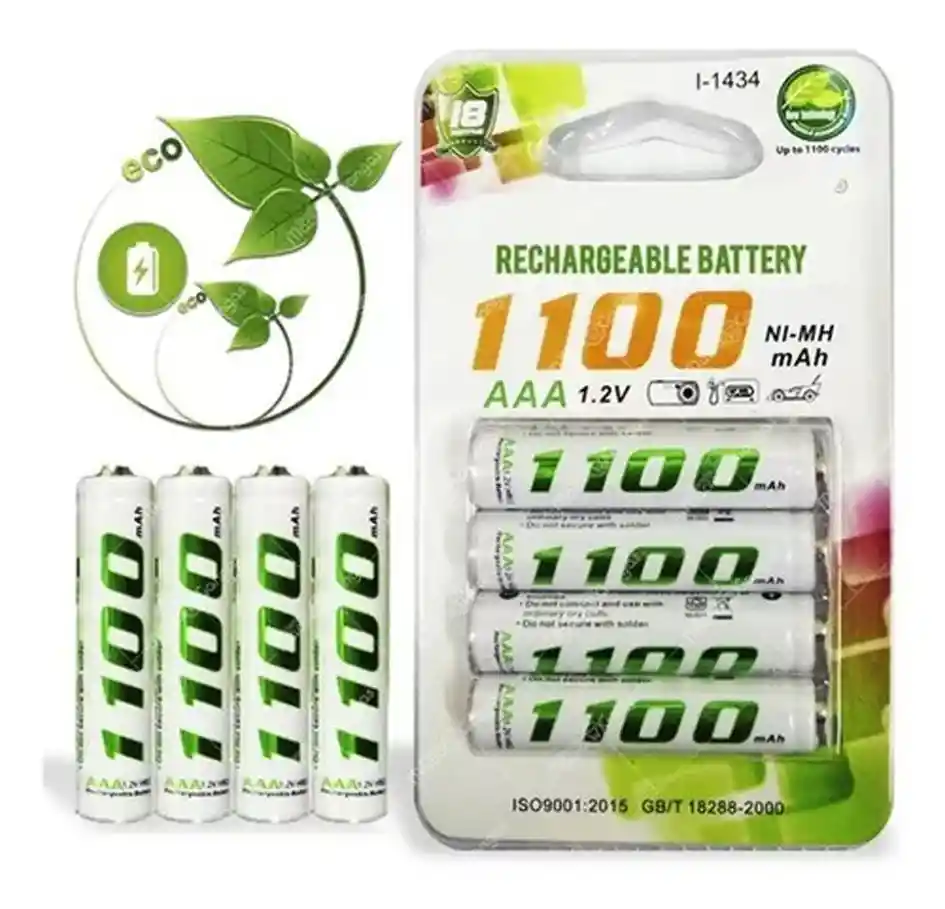 Pilas Baterias Recargables Aaa 1.2v 1100mah Blíster X4