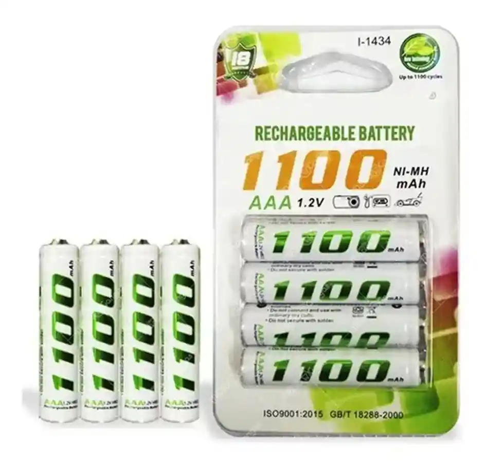 Pilas Baterias Recargables Aaa 1.2v 1100mah Blíster X4