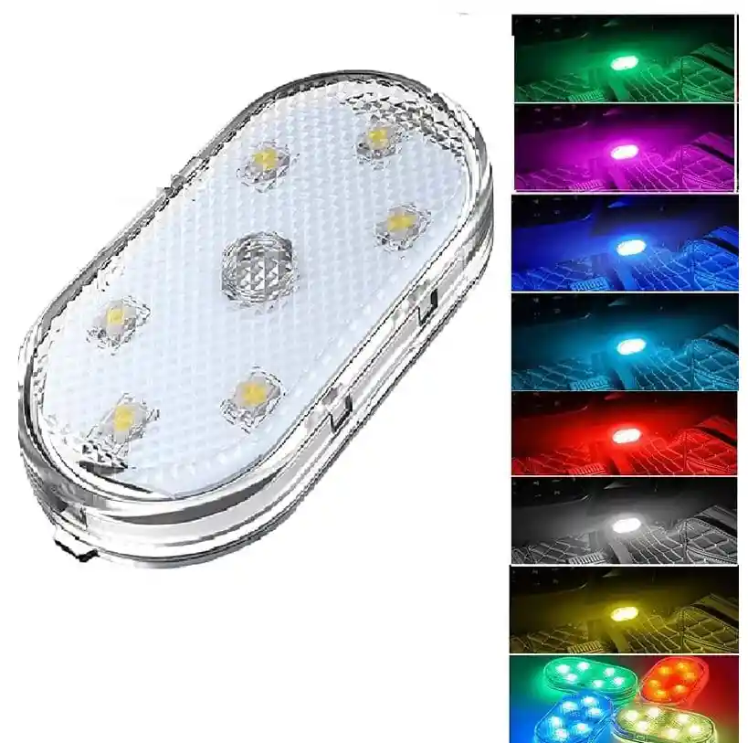 Luz Led Tactil Adhesiva Para Techo De Carro Multicolor Con Control Inhambrico