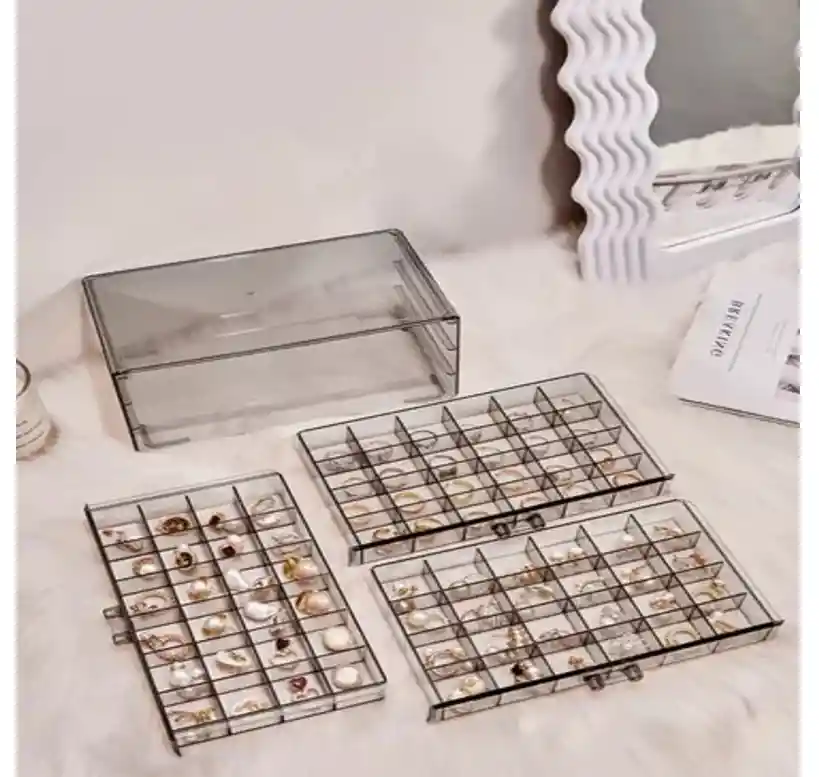 Organizador 2 En 1 Con Tapa Multifuncional Joyas Y Maquillaje