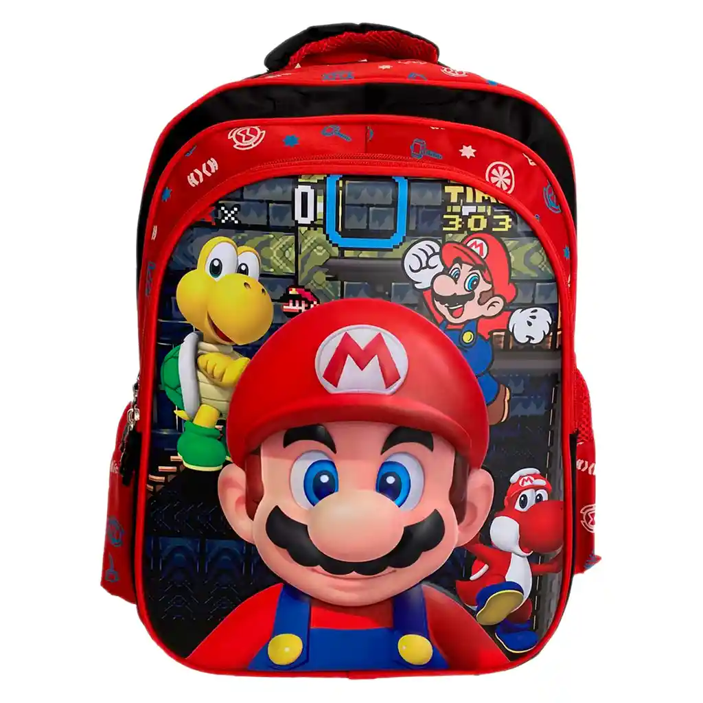 Morral Maleta Grande Diseño Mario Bros Niños Lona Jle