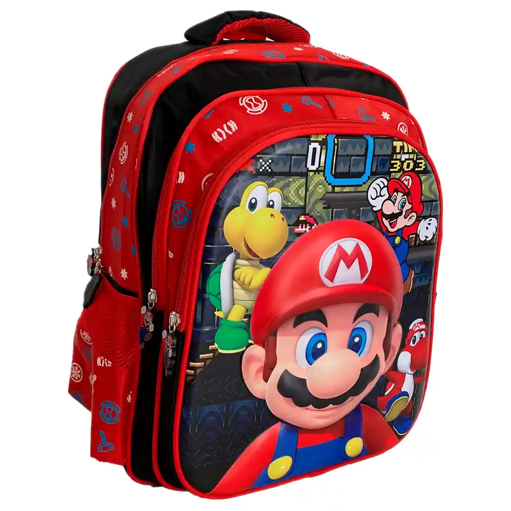 Morral Maleta Grande Diseño Mario Bros Niños Lona Jle