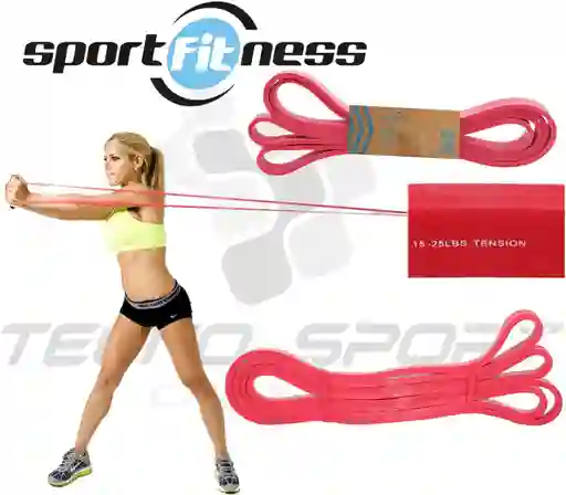 Banda De Poder Elástica Sportfitness Roja Tonificacion Gym