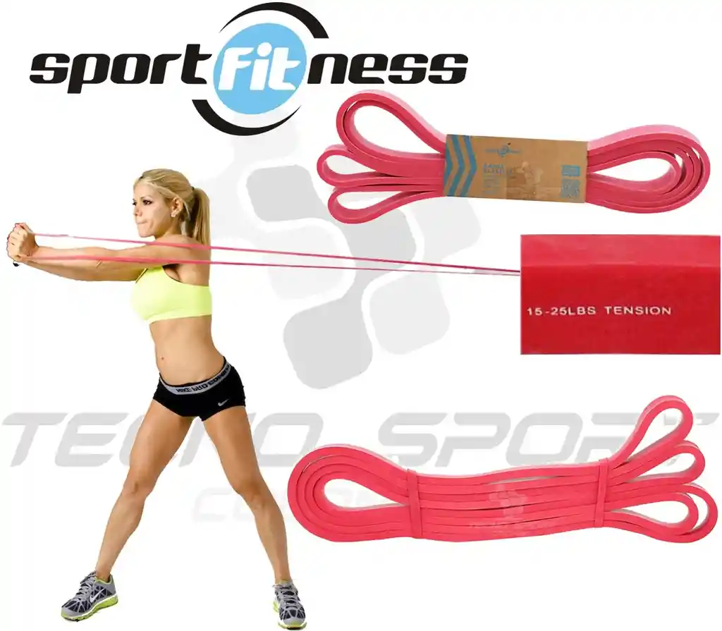 Banda De Poder Elástica Sportfitness Roja Tonificacion Gym