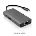 Adaptador Hub Vidvie Hub01 6in1+tipo C Gris