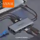 Adaptador Hub Vidvie Hub01 6in1+tipo C Gris