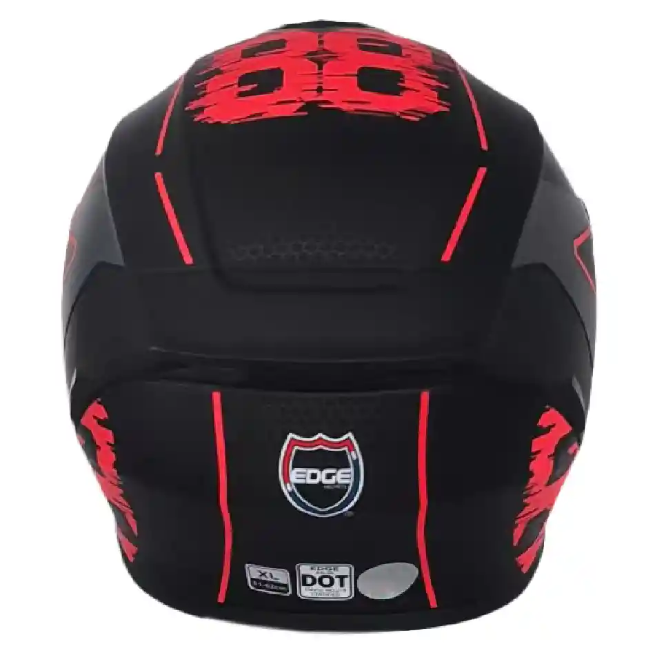 Casco Edge Integral Frankie Master88 Negro/rojo Xl