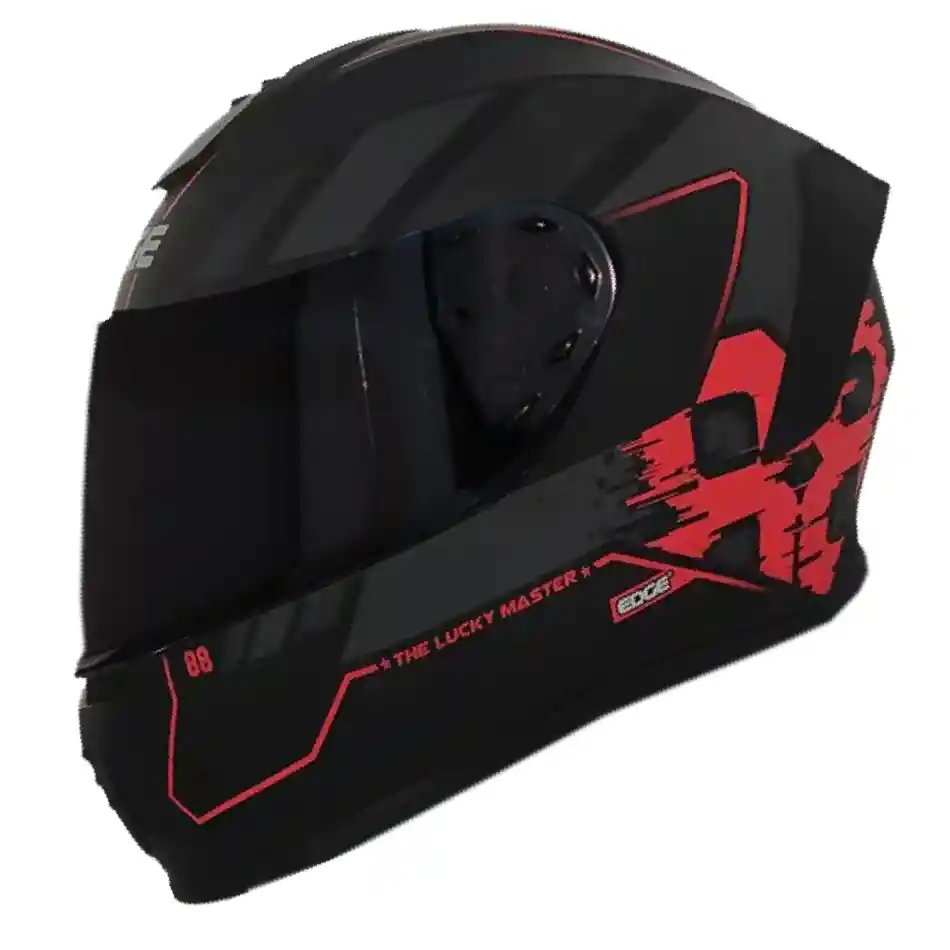 Casco Edge Integral Frankie Master88 Negro/rojo Xl