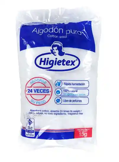 Algodon Puro 15gr Higietex