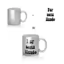 Taza Metalizada Gris Personalizada