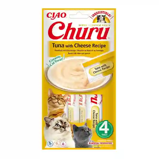 Pack 4 Sachets Churu Atun Con Queso Para Gato 56g