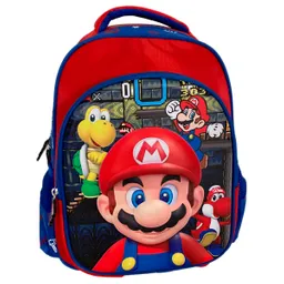 Morral Maleta Mediano Diseño Mario Bros Niños Lona Jle