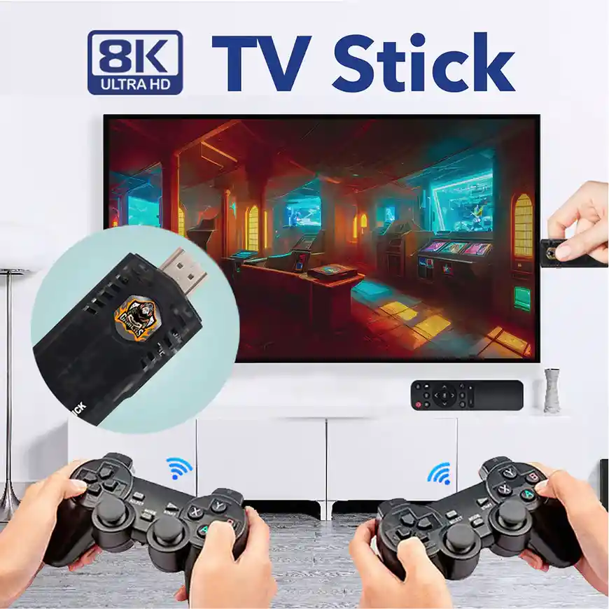 Emulador De Juegos Y Android Tv 2 En 1 Game Box 8k Inalambrico Convertidor A Smart Tv