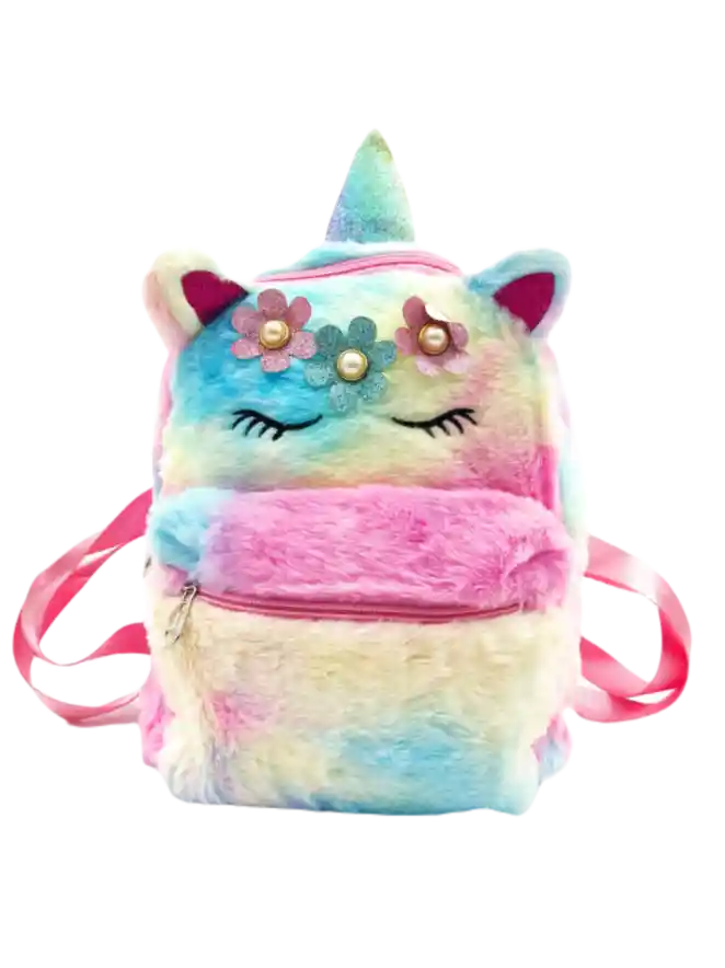 Maleta Morral Niño Unicornio Peluche Viaje Escolar