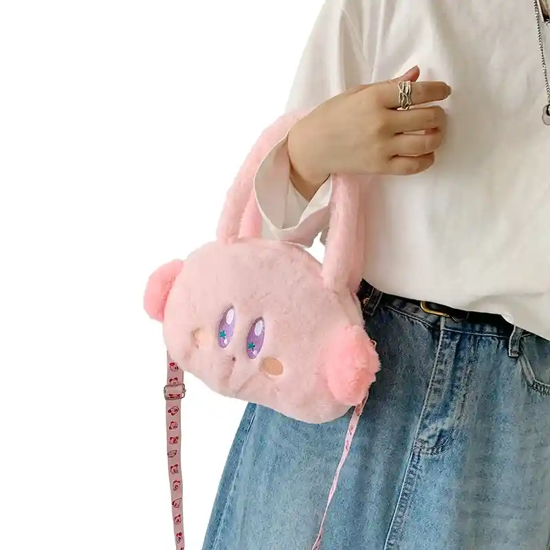 Maleta Viaje Niño Escolar Morral Kirby Peluche Bolso Encanto