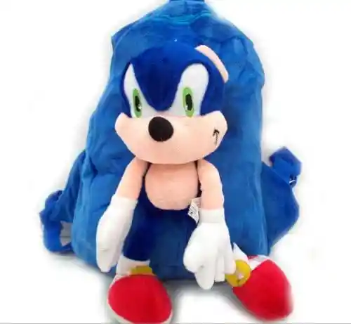 Maleta Morral Peluche Sonic - Compañero Escolar Viaje Niño