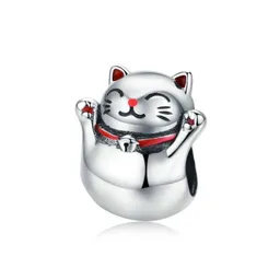 Charm Dije Gato Suerte Fortuna Maneki Neko En Plata 925