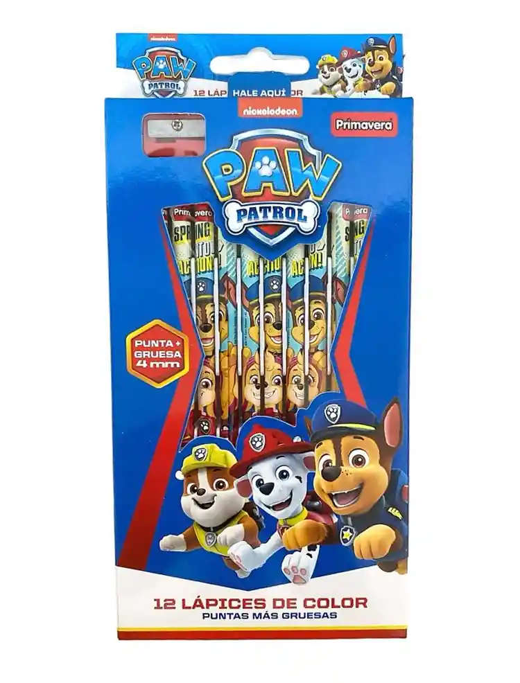 Caja De Colores Primavera X 12 Paw Patrol Niño