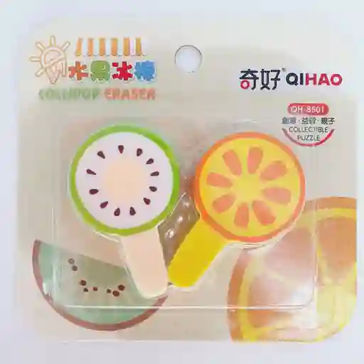 Kit Borradores De Frutas Kiwi Naranja X 2 Piezas