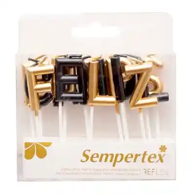 Velitas Letras Feliz Cumpleaños Metal Dorado /negro X 1 Unidad Sempertex