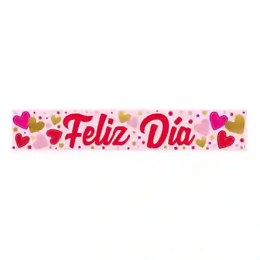 Cartel Metalizado Jumbo Feliz Dia Corazones Surtidos 1.65 Mt Sempertex
