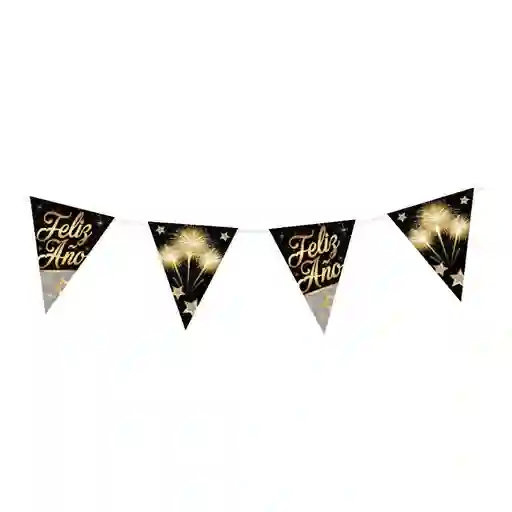Banderola Metalizada Feliz Año 3.6 Mt Sempertex