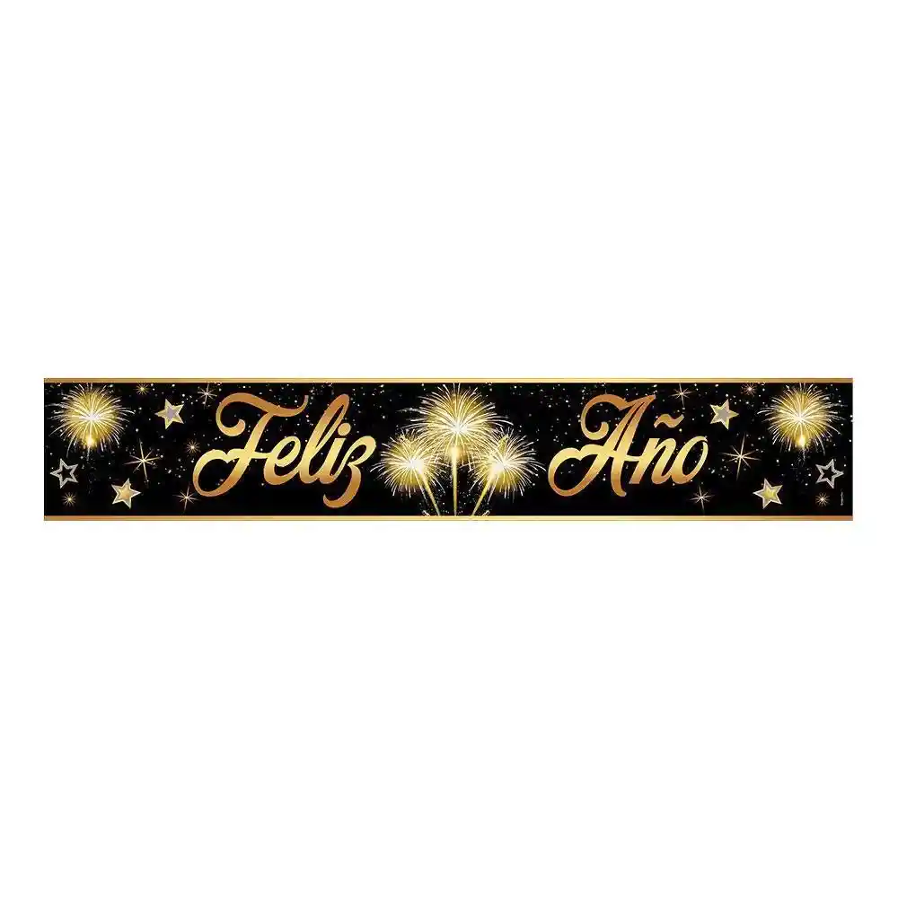 Cartel Metalizado Jumbo Feliz Año 1.65 Mt Sempertex