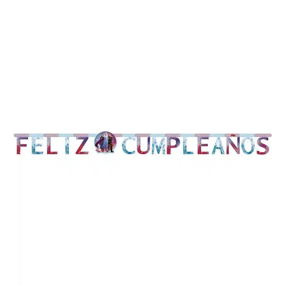Cartel De Letras Feliz Cumpleaños Frozen Ii X 1 Unidad Sempertex
