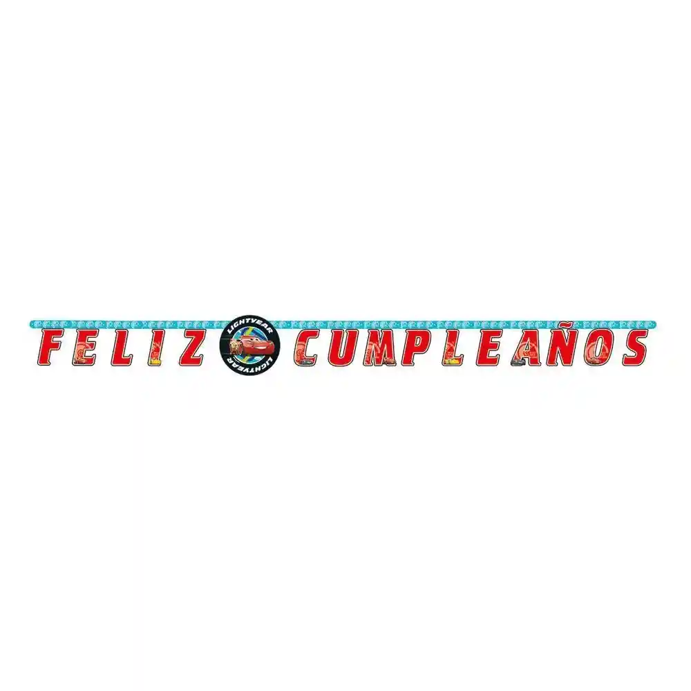 Cartel De Letras Feliz Cumpleaños Cars X 1 Unidad Sempertex