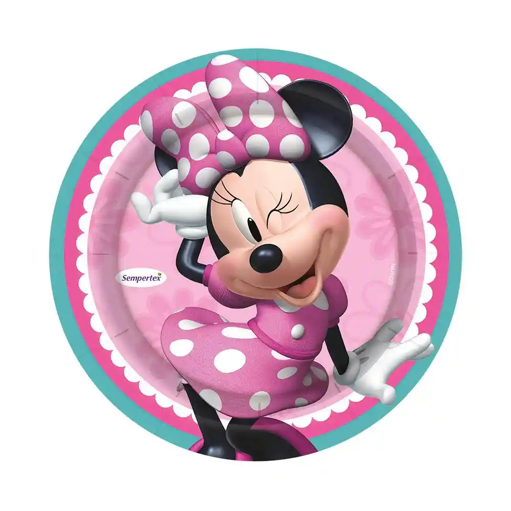 Plato 7” Minnie Bowtique X 8 Unidades Sempertex