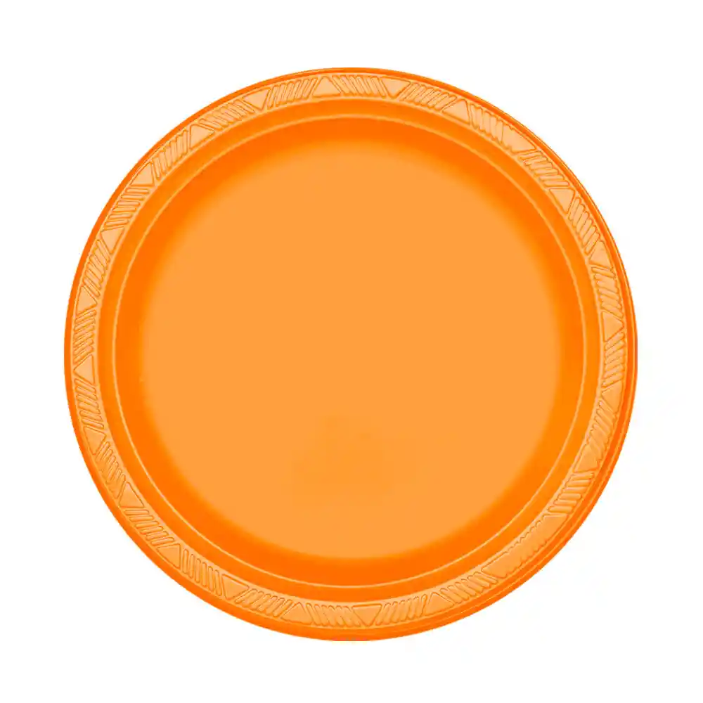 Plato Deluxe Grande Naranja 22 Cm X 10 Unidades Sempertex