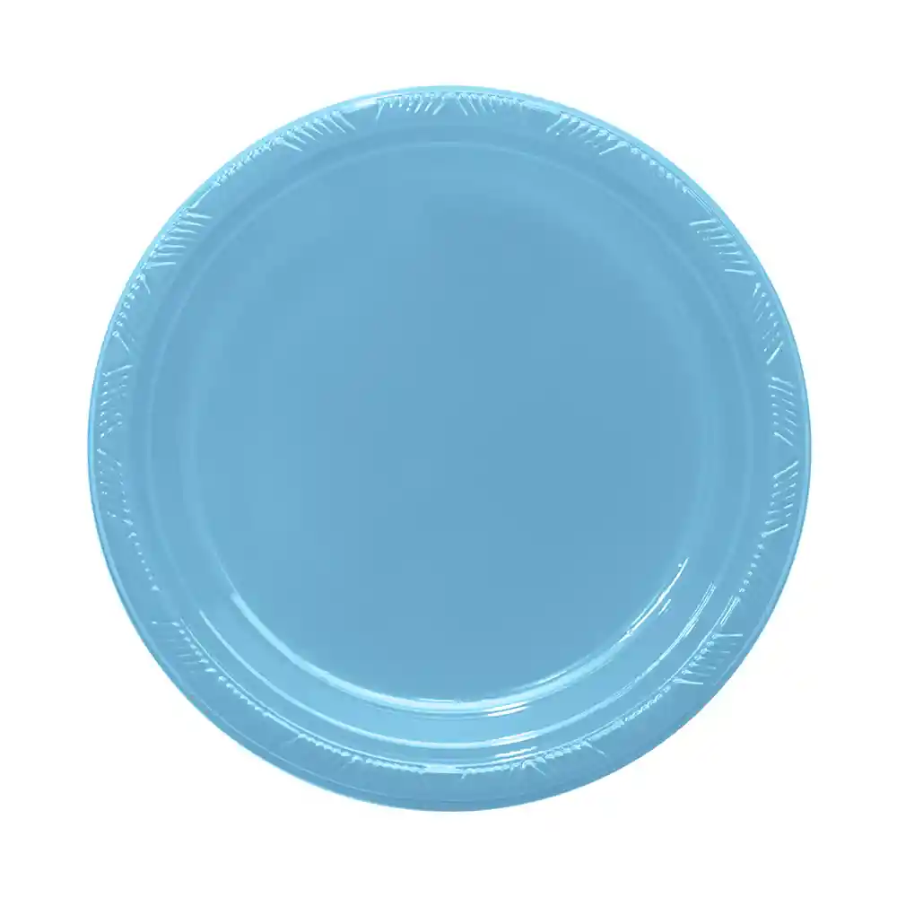 Plato Deluxe Grande Azul Pastel 22 Cm X 10 Unidades Sempertex