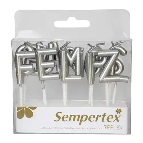 Velitas Letras Feliz Cumpleaños Metal Plata X1 Unidad Sempertex