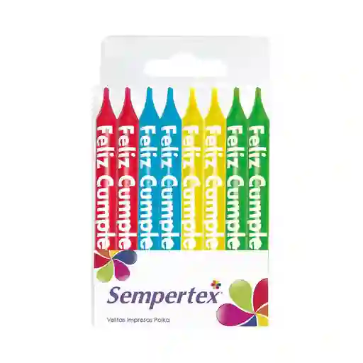 Velita Impresa Feliz Cumpleaños Surtido X8 Unidades Sempertex