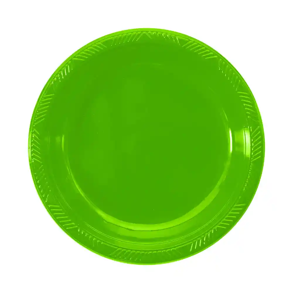 Plato Deluxe Grande Verde Lima 22 Cm X 10 Unidades Sempertex