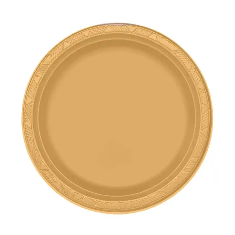 Plato Deluxe Grande Dorado 22 Cm X 10 Unidades Sempertex