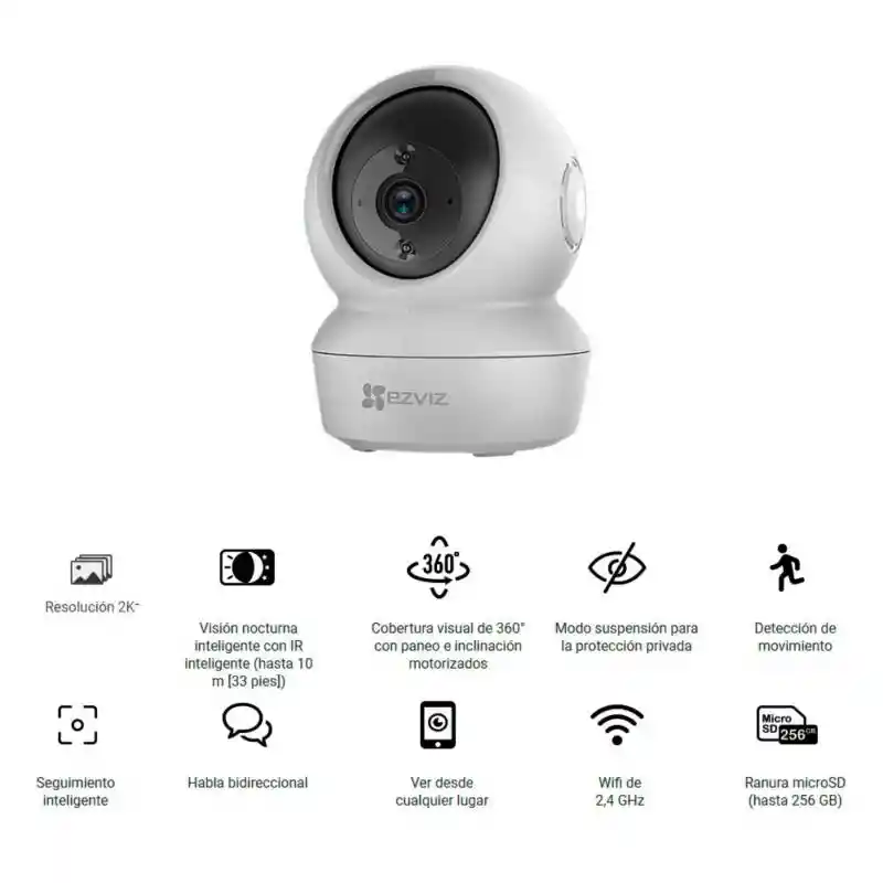 Cámara Seguridad Inalámbrica Wifi 360 Robótica