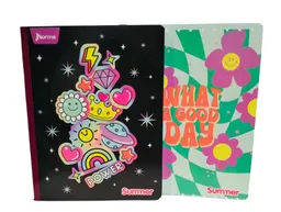 Cuaderno Cuadriculado Cosido 100 Hojas Scribe Con Stickers Para Niña Mujer