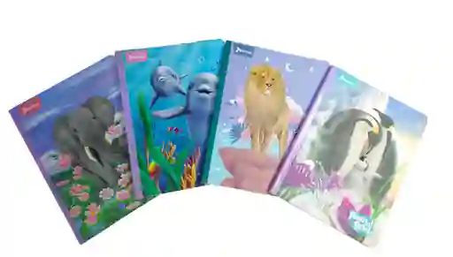 Cuaderno Cosido Con Stickers Cuadriculado Mujer 1 Materia Norma Expresarte Animal Bookx100 Hojas