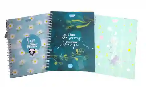 Cuaderno Argollado Pasta Dura 160 Hojas 5 Materia Mujer Lukis Grande