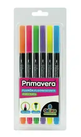 Marcador Punta Pincel Doble Punta Neon X 6 Primavera