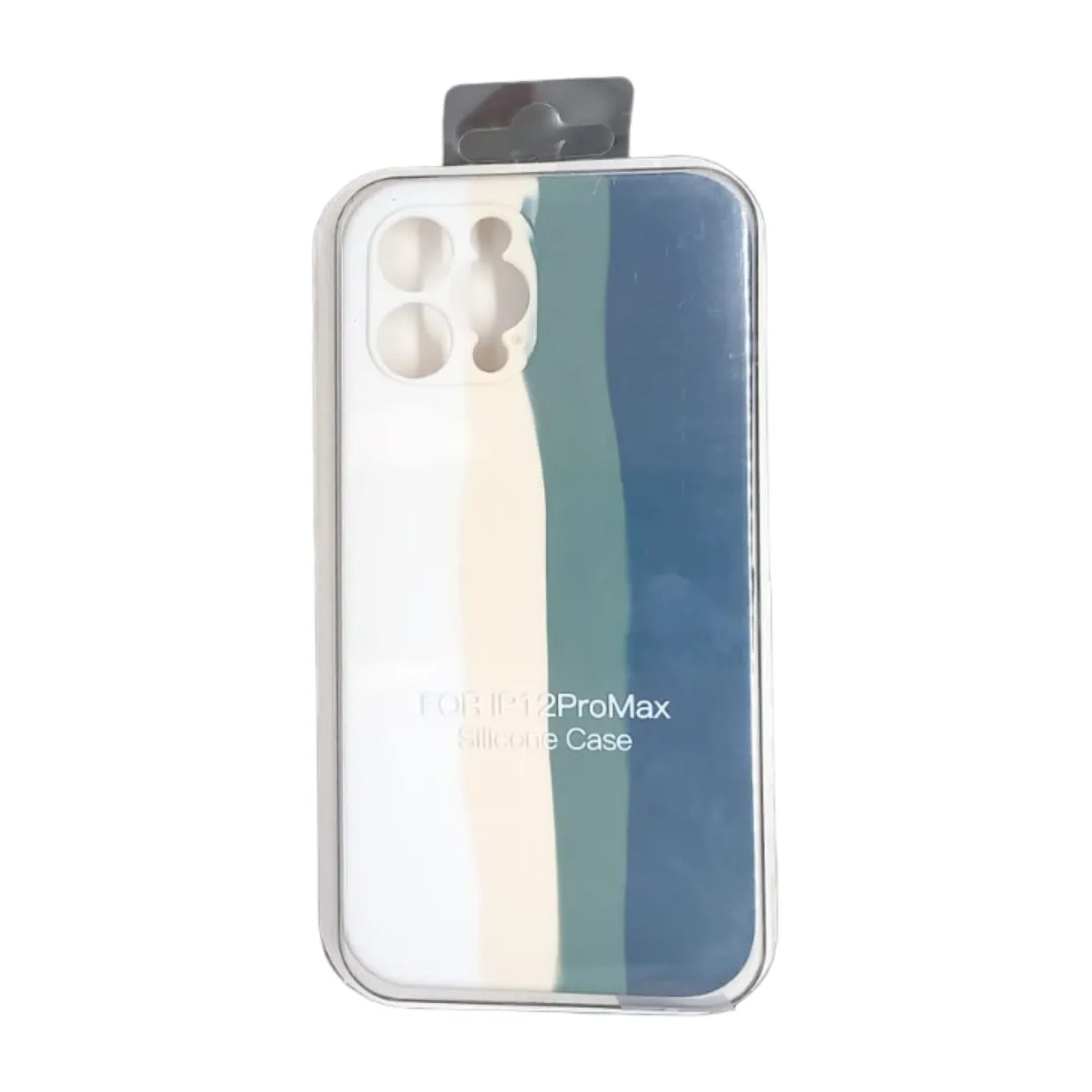Forro Silicone Case Arcoiris Verde Iphone 12 Pro Max
