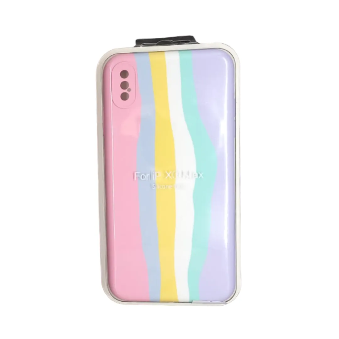 Forro Silicone Case Arcoiris Rosado Iphone Xs Max
