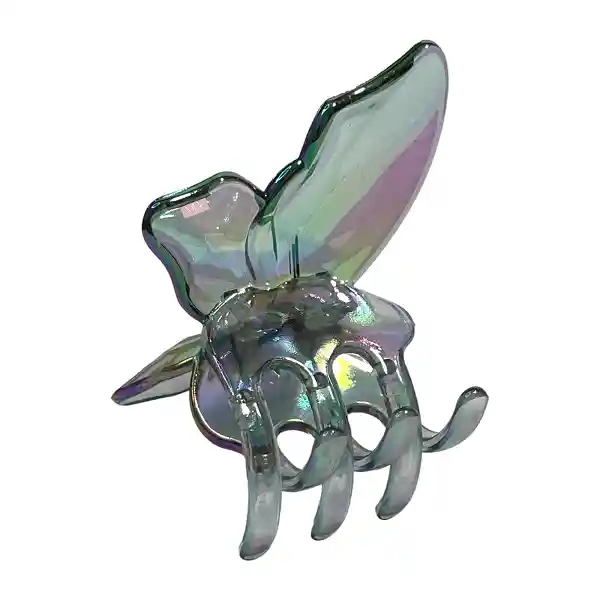 Pinza Gancho Caimán Cristal Mariposa Boreal Para El Cabello
