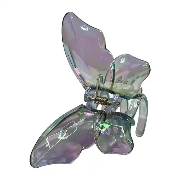 Pinza Gancho Caimán Cristal Mariposa Boreal Para El Cabello